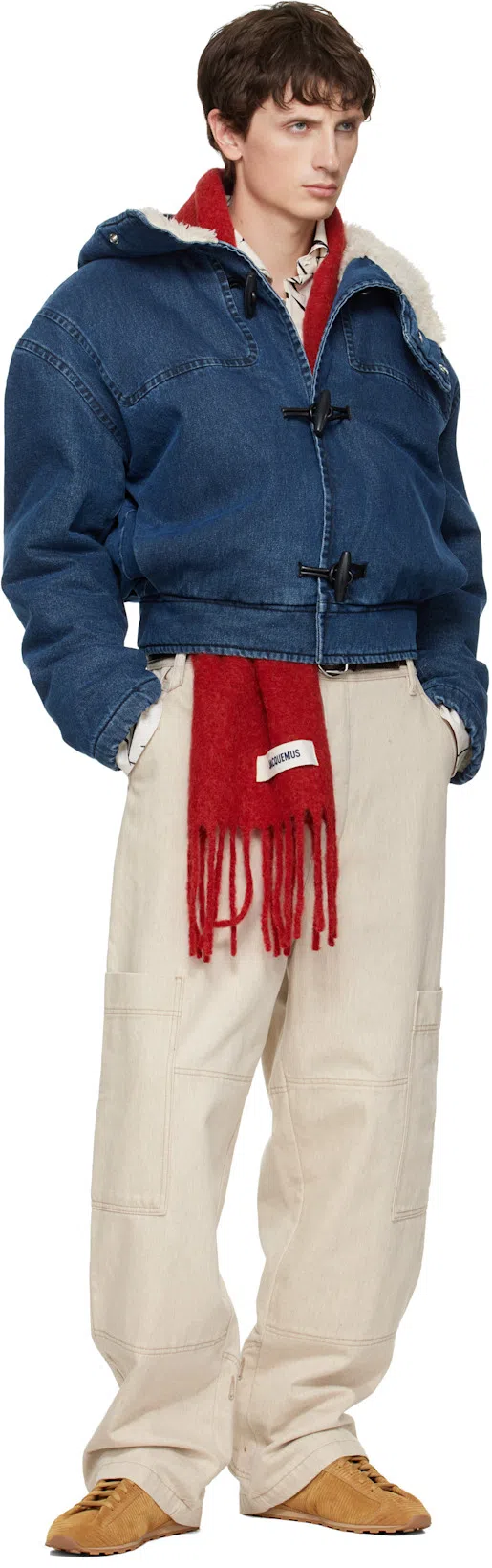 JACQUEMUS Le Tennis Sneakers In Soft Corduroy-embossed Suede In Brown