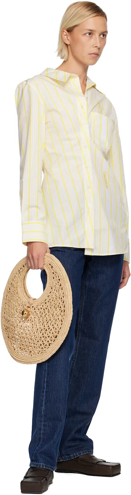 JACQUEMUS White & Yellow 'the Pablo' Shirt In 2cb Jqd Business Big