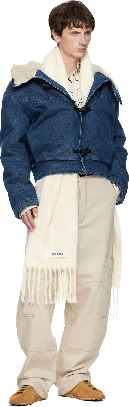 JACQUEMUS Le Tennis Sneakers In Soft Corduroy-embossed Suede In Brown