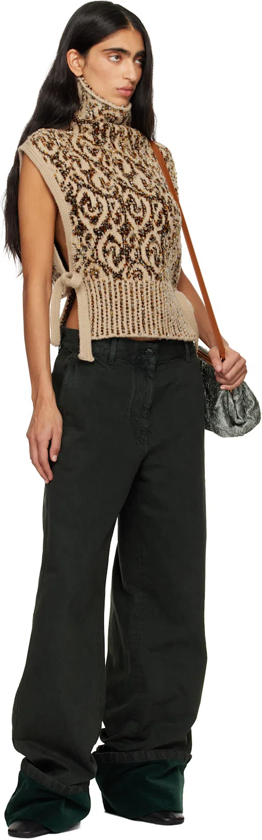 DRIES VAN NOTEN Pointed Toe Ankle Boots With Sculptural Heel In Black