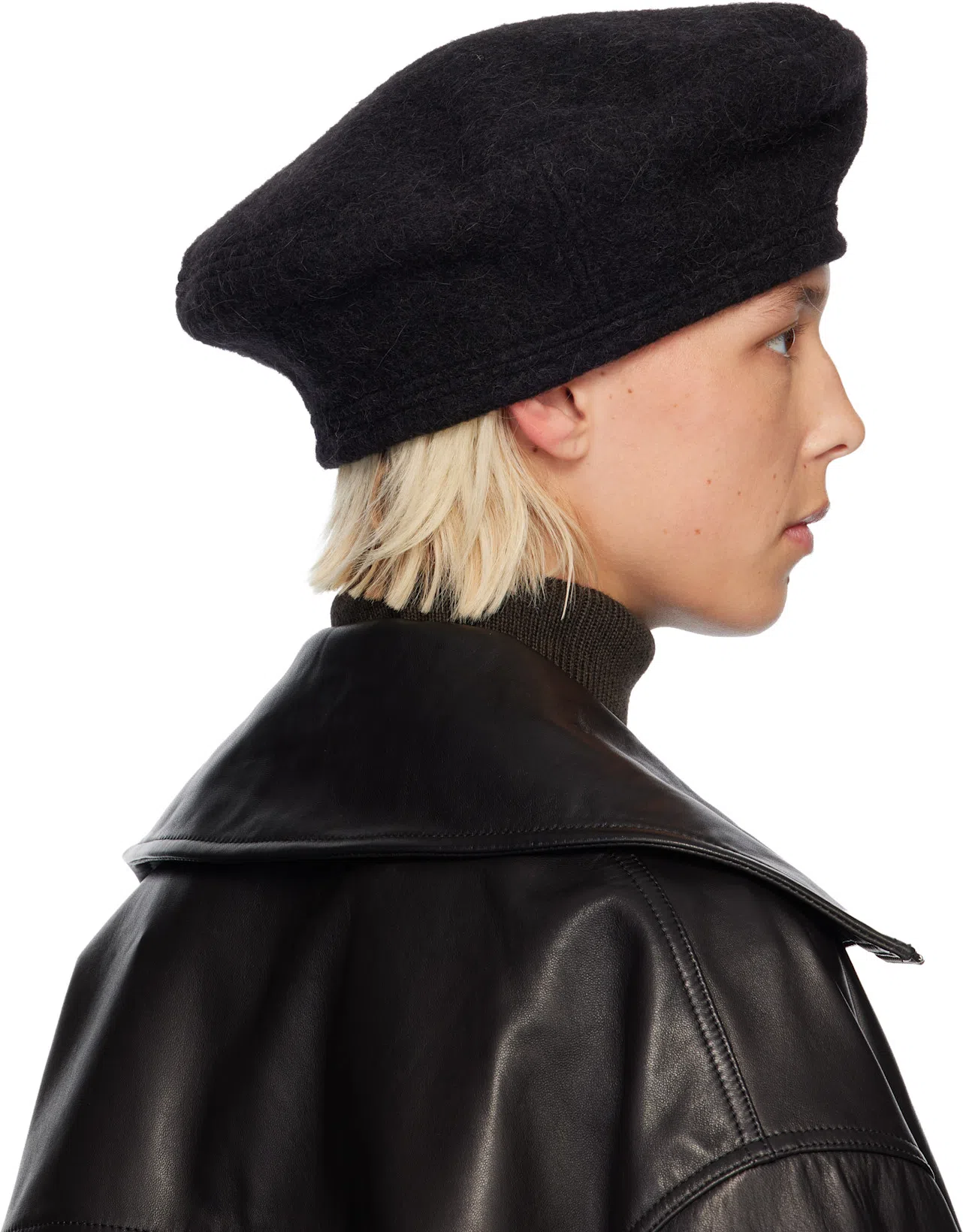 LEMAIRE Brown Boxy Leather Blouson Jacket In Black