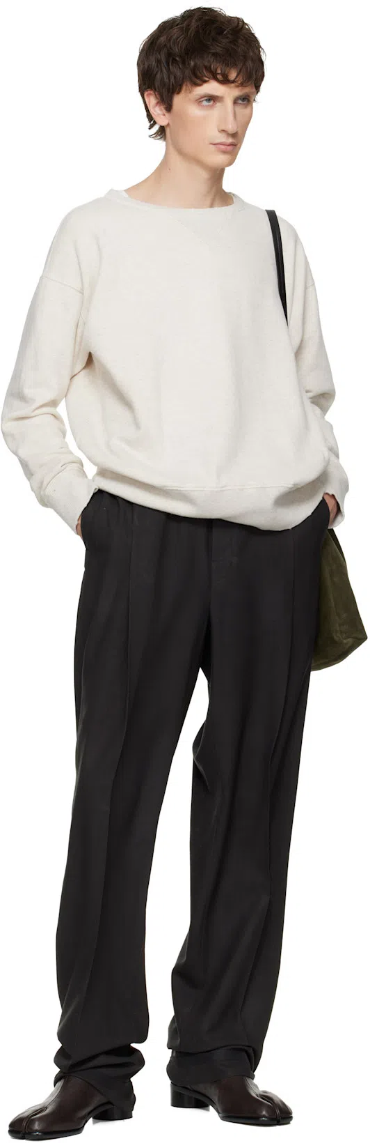 MAISON MARGIELA Brown Leather Tabi Ankle Boots