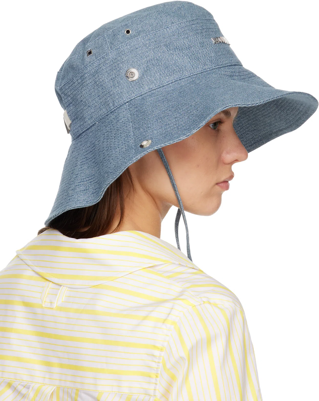 JACQUEMUS Les Doubles Tresses Croc-embossed Wedge Mules In Black