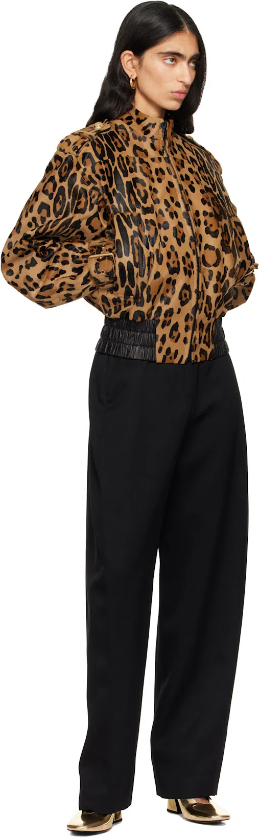 GIVENCHY Glossy Finish Curved Heel Pointed Toe Mules In Black