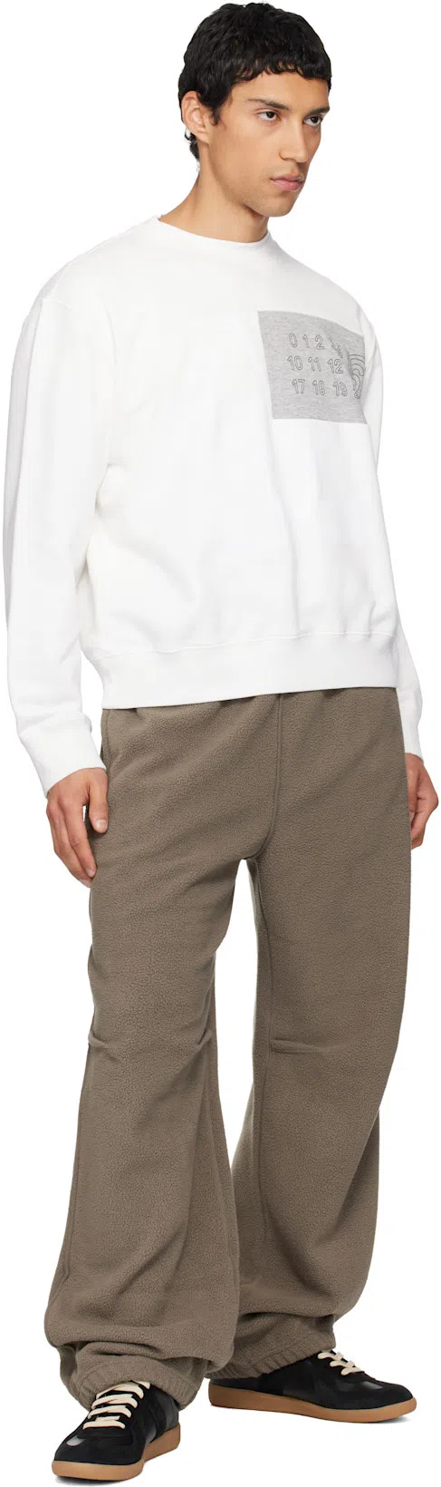 MAISON MARGIELA Casual Low Top Sneakers With Suede Panels In Black