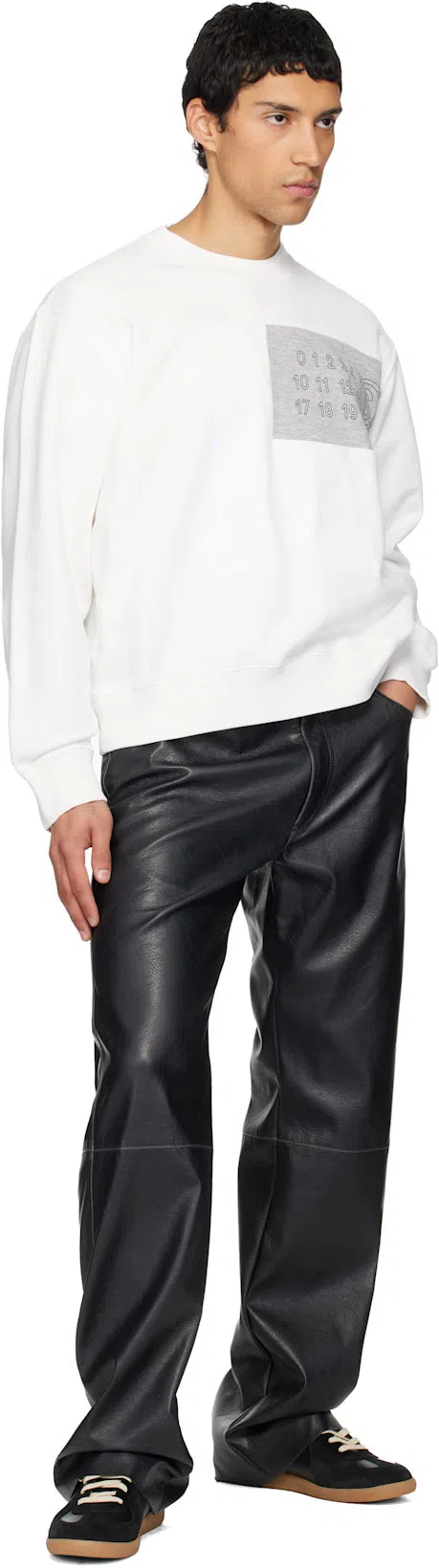 MAISON MARGIELA Casual Low Top Sneakers With Suede Panels In Black