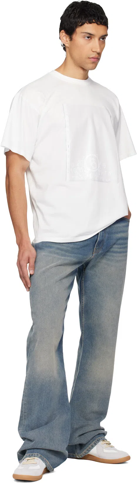 MAISON MARGIELA White Leather Sneakers In Multi