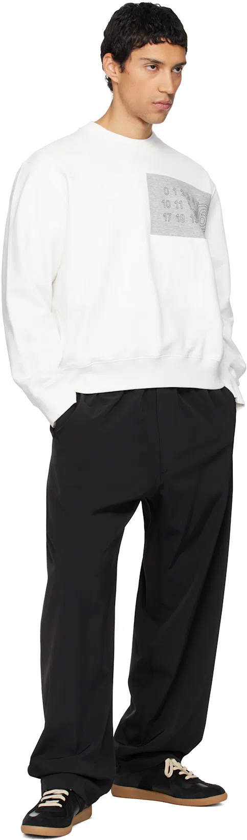 MM6 MAISON MARGIELA Mm6 By Maison Margiela Wool Taped Label Crewneck Sweater In Black