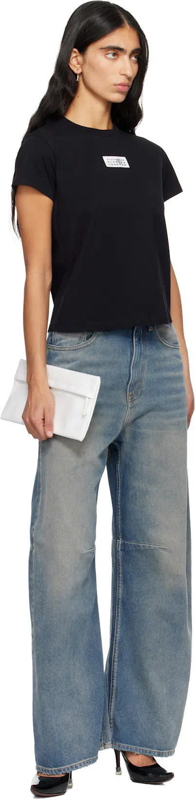 MM6 MAISON MARGIELA Mm6 By Maison Margiela Numeric Cotton Jersey T-shirt In Black