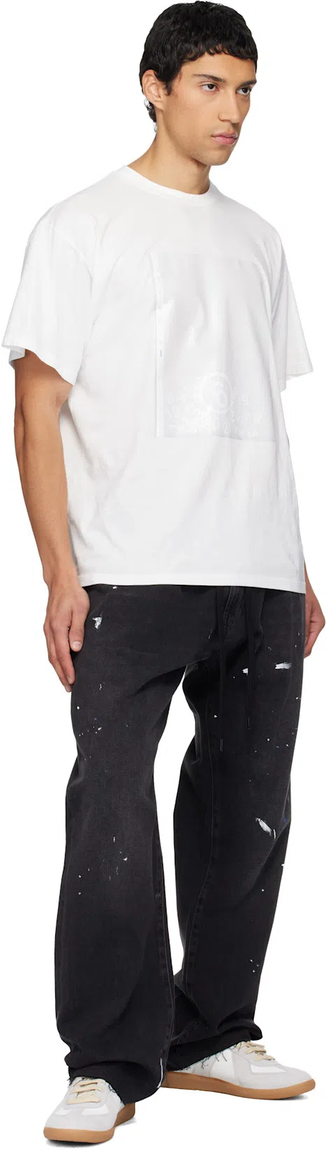 MAISON MARGIELA White Leather Sneakers In Multi