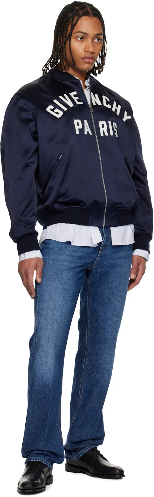 GIVENCHY Logo Bomber Jacket Puffer Jackets Blue In Multi