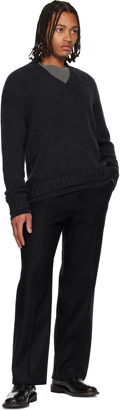 OUR LEGACY Mens Worn Black Boxy Short-sleeve Cotton-jersey T-shirt In Gray