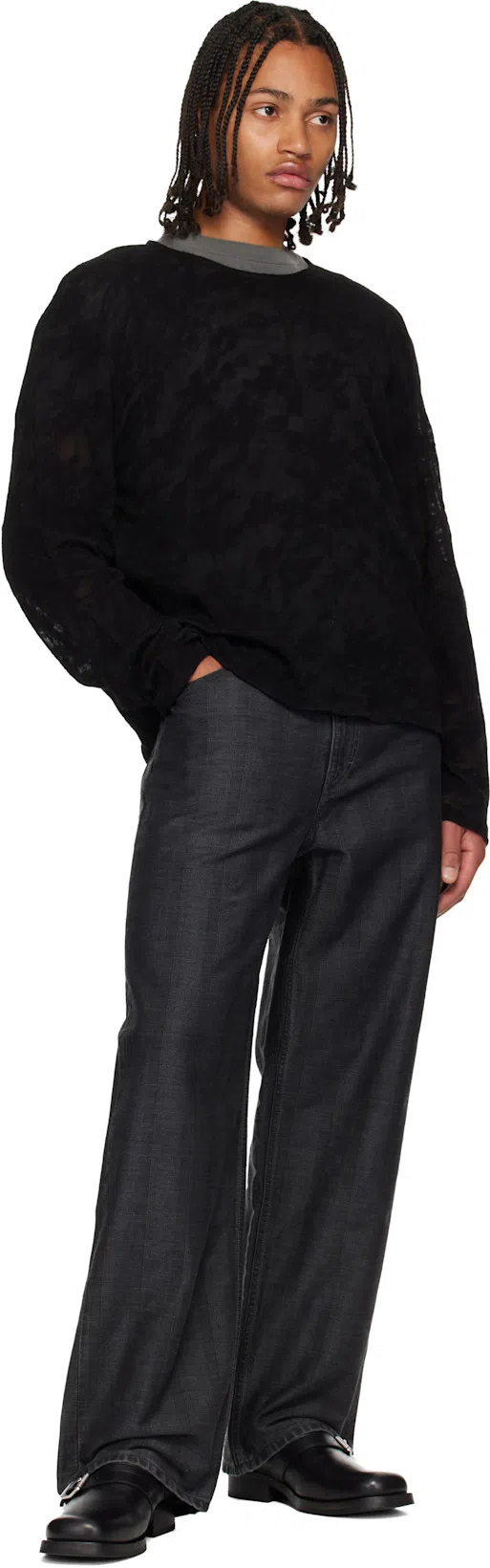 OUR LEGACY Mens Worn Black Boxy Short-sleeve Cotton-jersey T-shirt In Gray