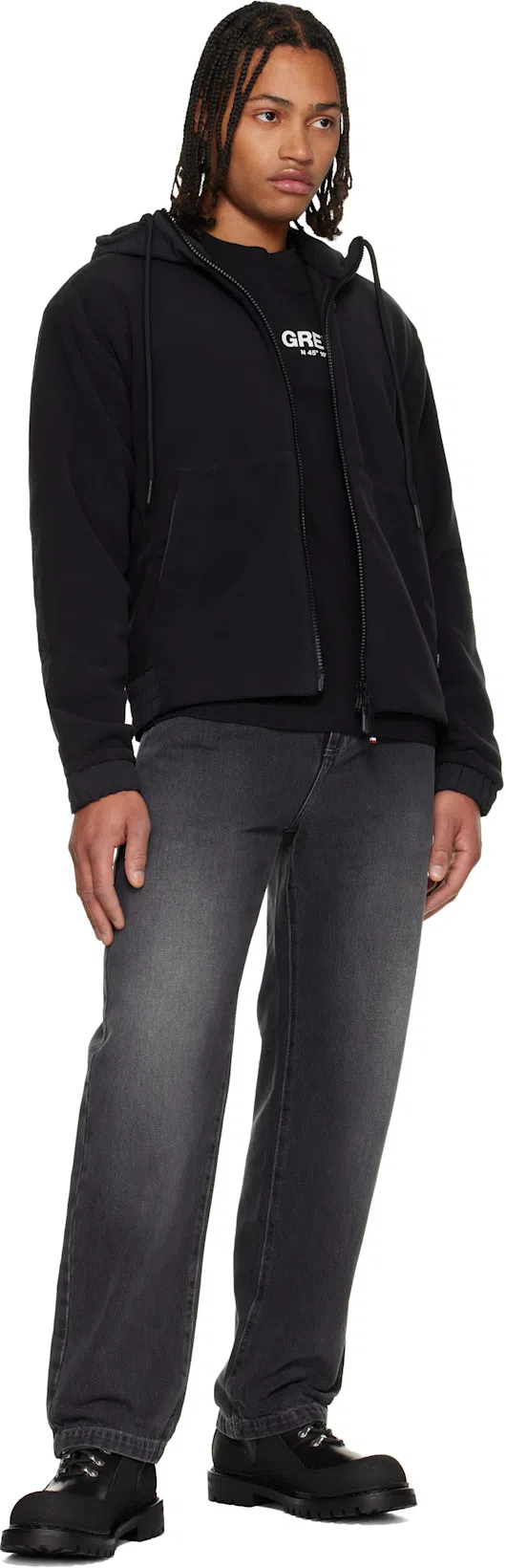 MONCLER Grenoble Black Stretch Cotton T-shirt In Brown