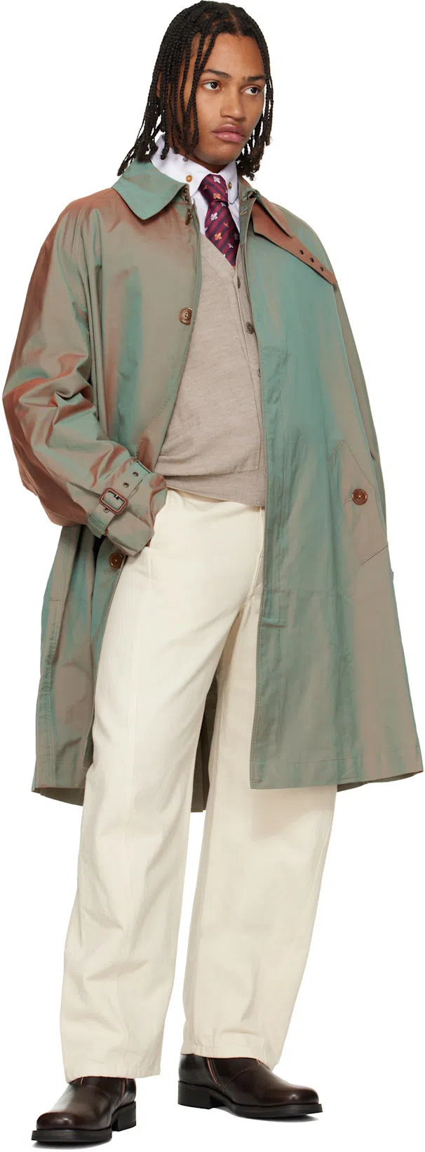 VIVIENNE WESTWOOD Shirt With Subtle Orb Embroidery And Tailored Fit In Gray