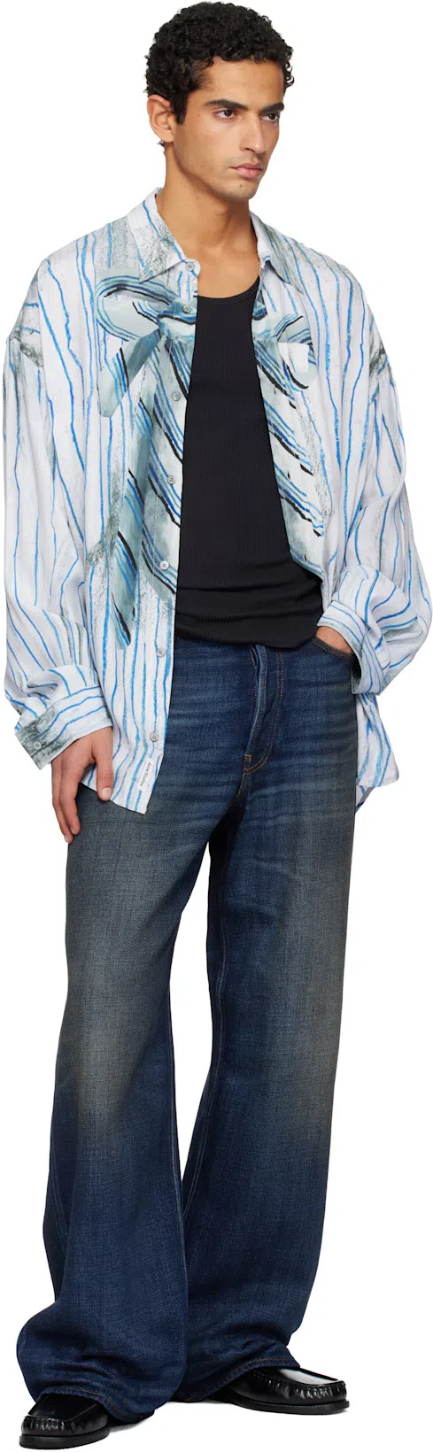 ACNE STUDIOS Stamped Monogram Calf Leather Loafers In Black