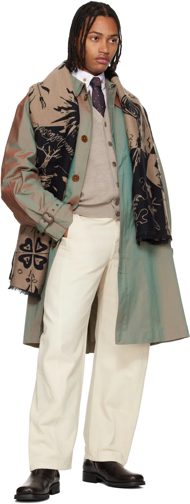 VIVIENNE WESTWOOD Shirt With Subtle Orb Embroidery And Tailored Fit In Gray