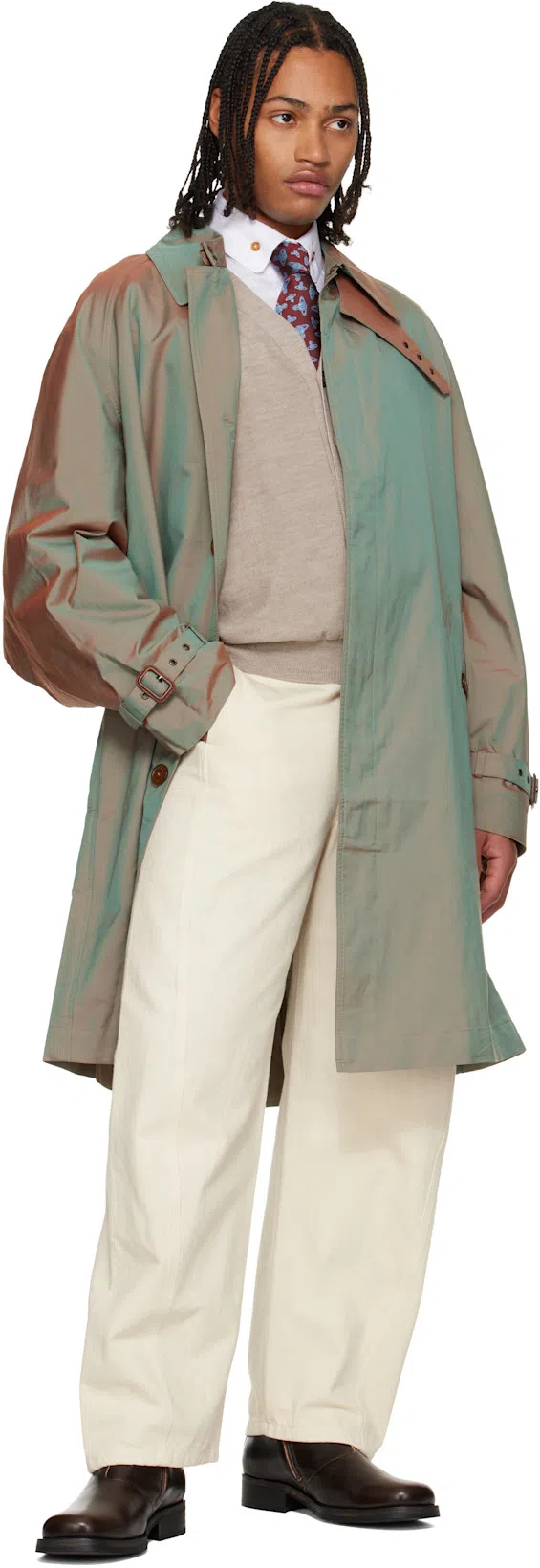 VIVIENNE WESTWOOD Shirt With Subtle Orb Embroidery And Tailored Fit In Gray