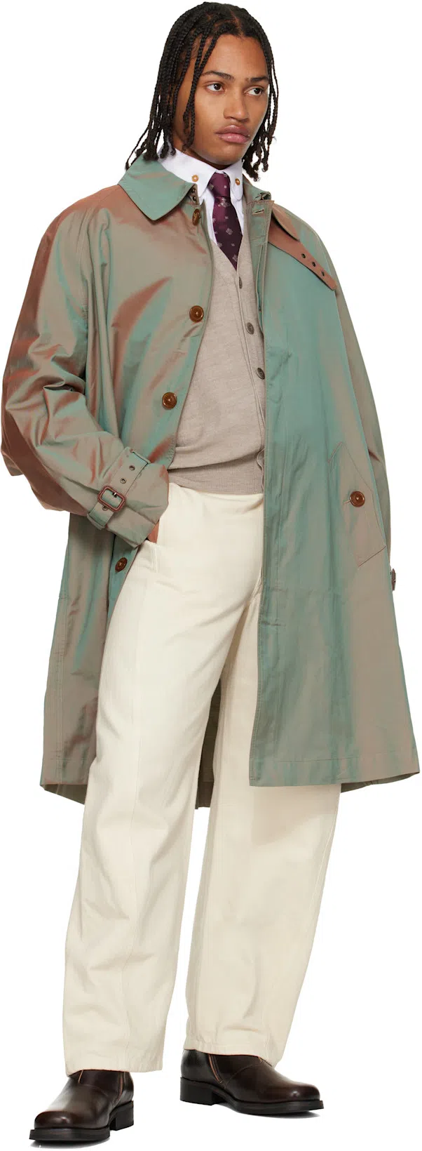 VIVIENNE WESTWOOD Shirt With Subtle Orb Embroidery And Tailored Fit In Gray