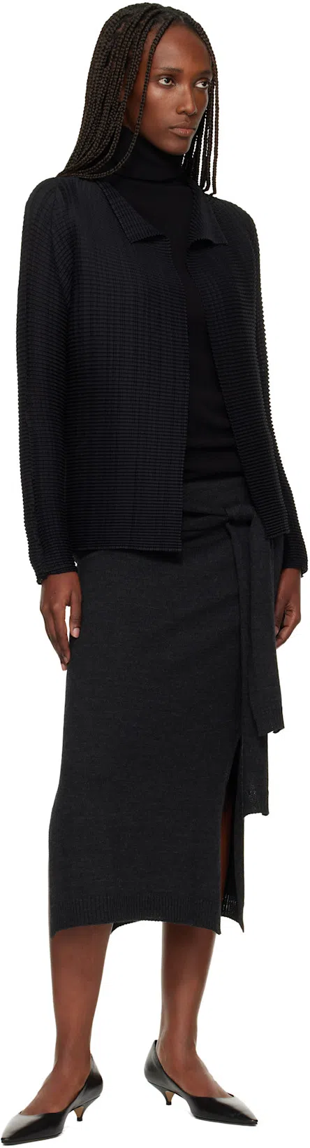 THE ROW Liisa Distressed Kitten-heel Pumps In Black