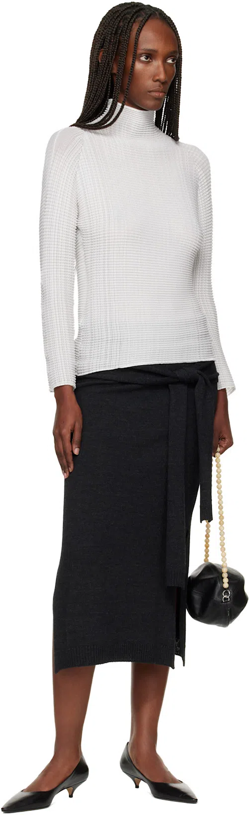 THE ROW Liisa Distressed Kitten-heel Pumps In Black