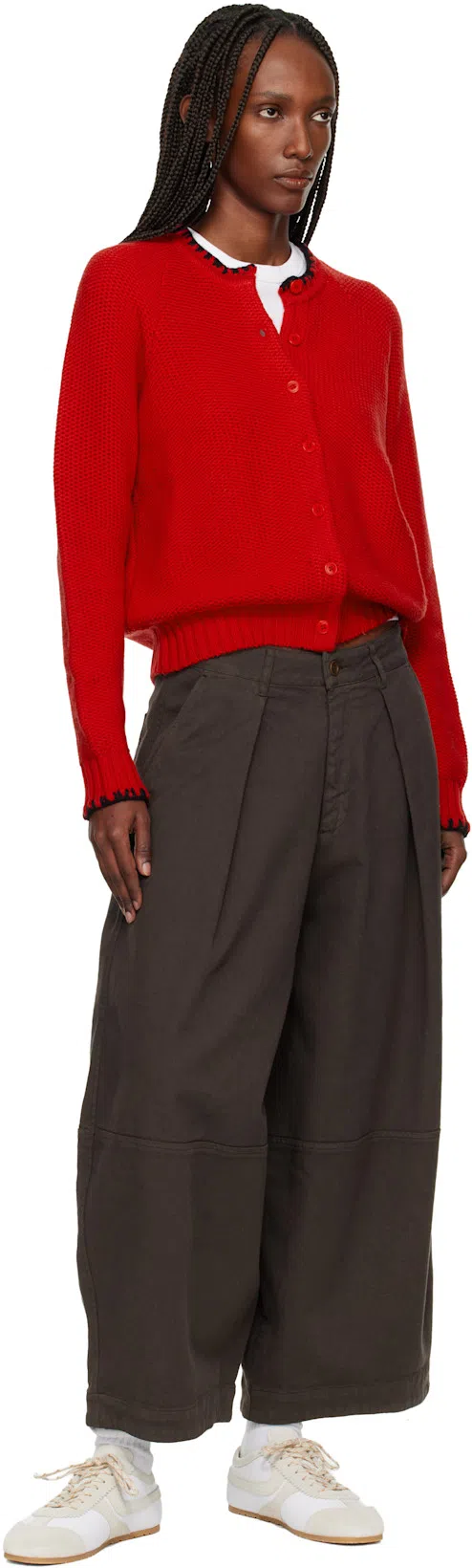 DRIES VAN NOTEN 70s Marathon Spirit Suede Low-top Sneakers In Red