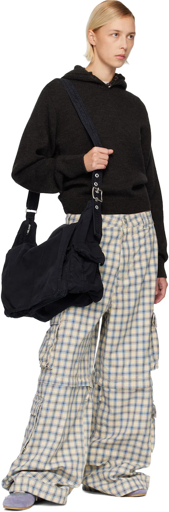 DRIES VAN NOTEN Mixed Leather Retro Runner Sneakers In Purple