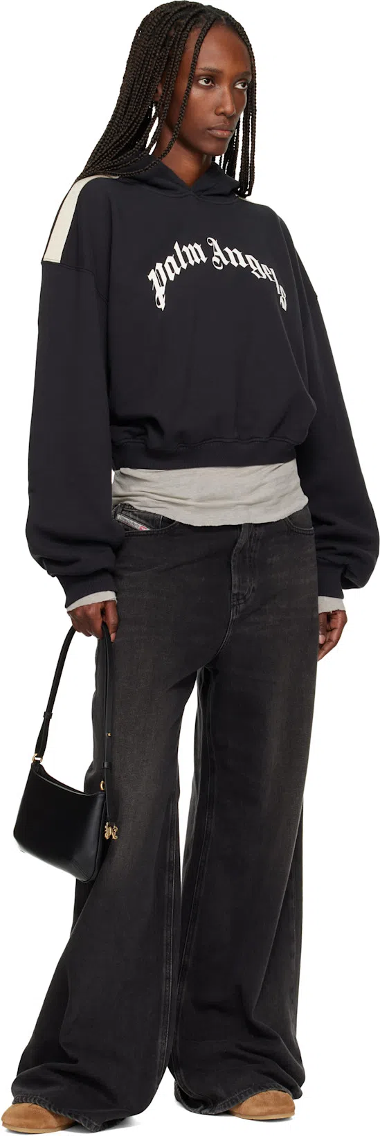 DRIES VAN NOTEN Stitched Contrast Rubber Sole Suede Panel Sneakers In Brown