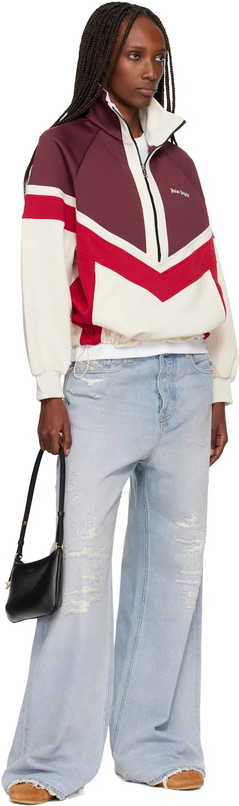 DRIES VAN NOTEN Stitched Contrast Rubber Sole Suede Panel Sneakers In Brown