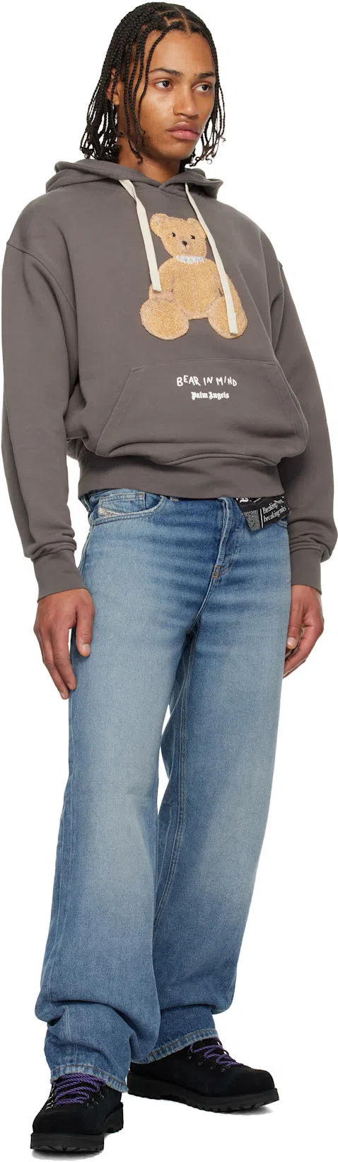 PALM ANGELS Newspaper Motif Short-sleeved Shirt In Black