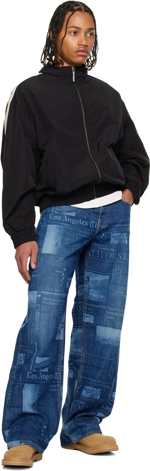 PALM ANGELS Paxlatimes News Over T-shirt In White