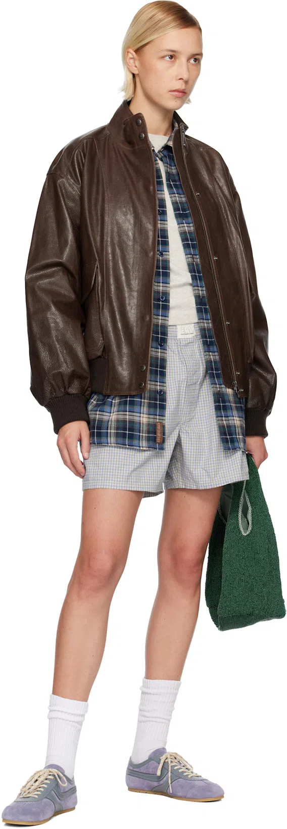 DRIES VAN NOTEN Mixed Leather Retro Runner Sneakers In Purple