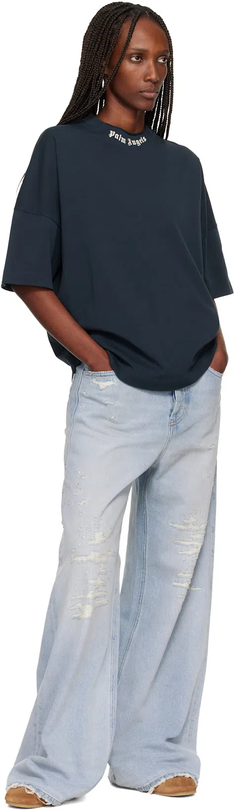 DRIES VAN NOTEN Stitched Contrast Rubber Sole Suede Panel Sneakers In Brown