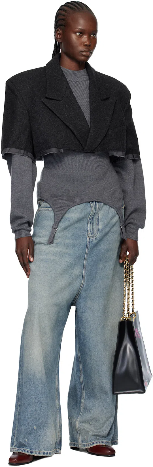 BALENCIAGA Blue Low Crotch Jeans In 2204 Blue Rust