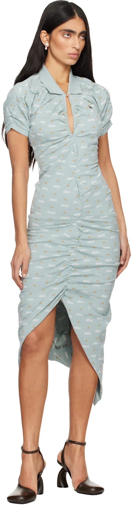 DRIES VAN NOTEN Brown Asymmetrical Heels In 605 Bottle