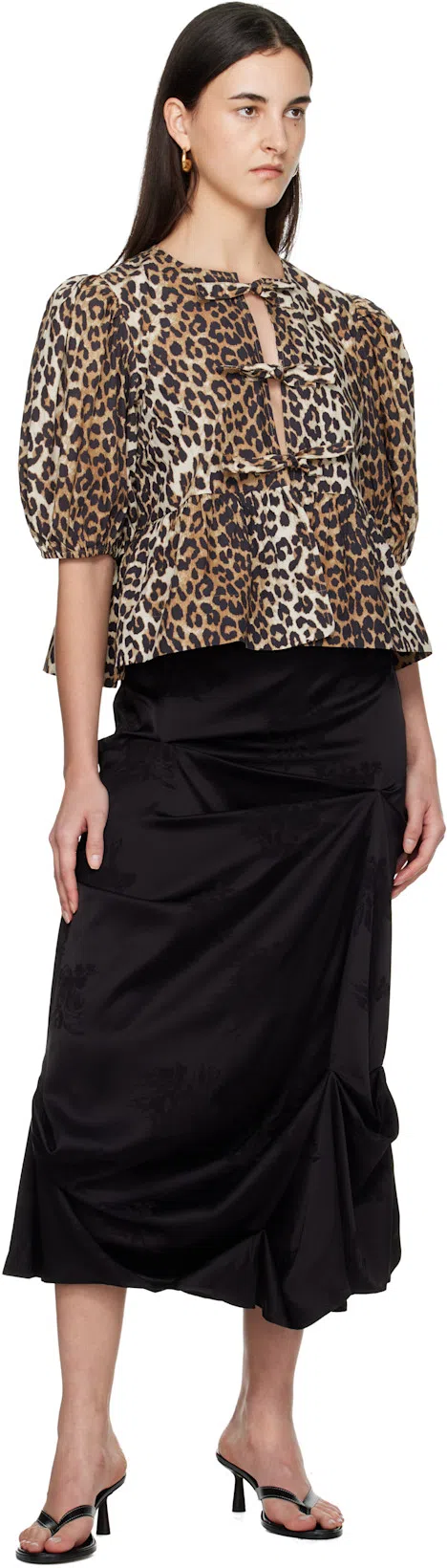 AEYDE Daphne Leather Pointed-toe High-heeled Sandals In Black