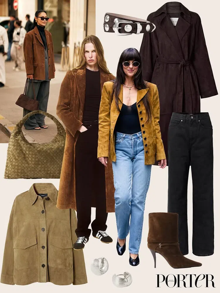 SAINT LAURENT Niki Suede Ysl Stiletto Ankle Booties In Brown