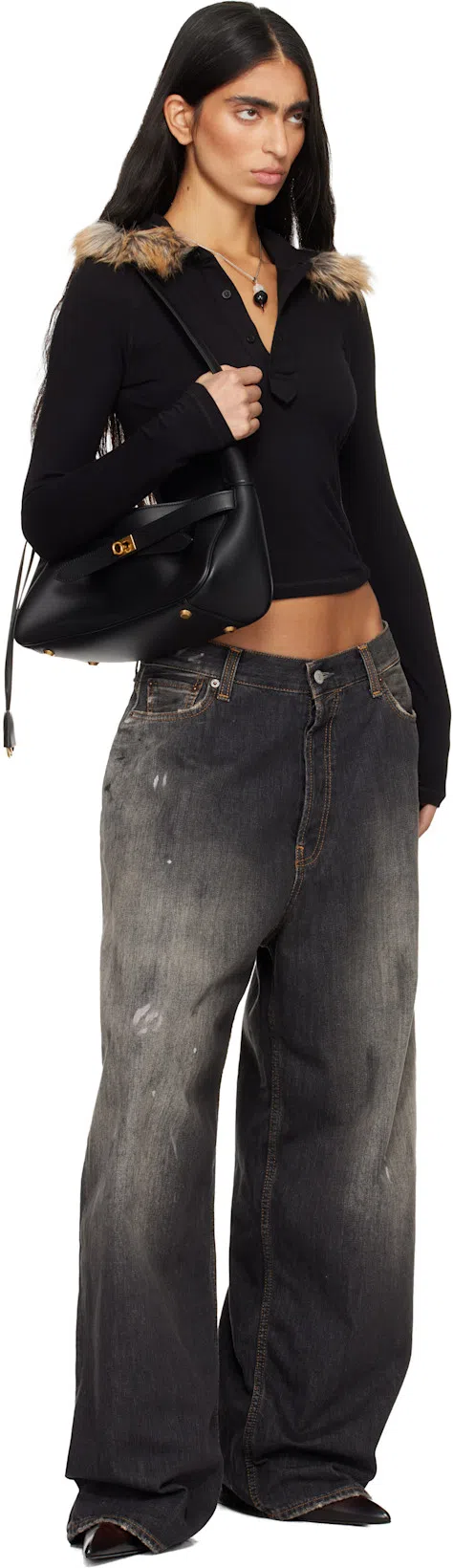 BALENCIAGA Small Bel Air Shoulder Bag In Black