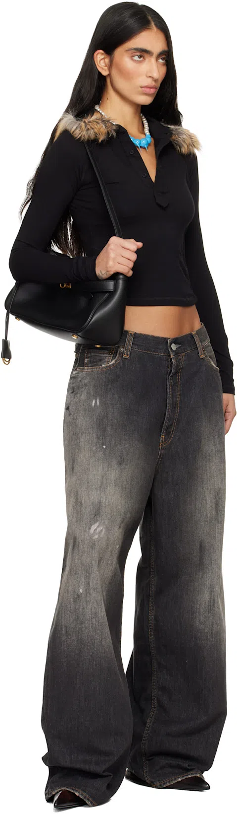 BALENCIAGA Small Bel Air Shoulder Bag In Black