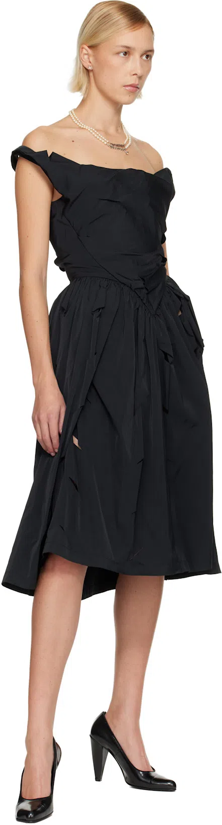 VIVIENNE WESTWOOD Asymmetrical Midi Dress In Black