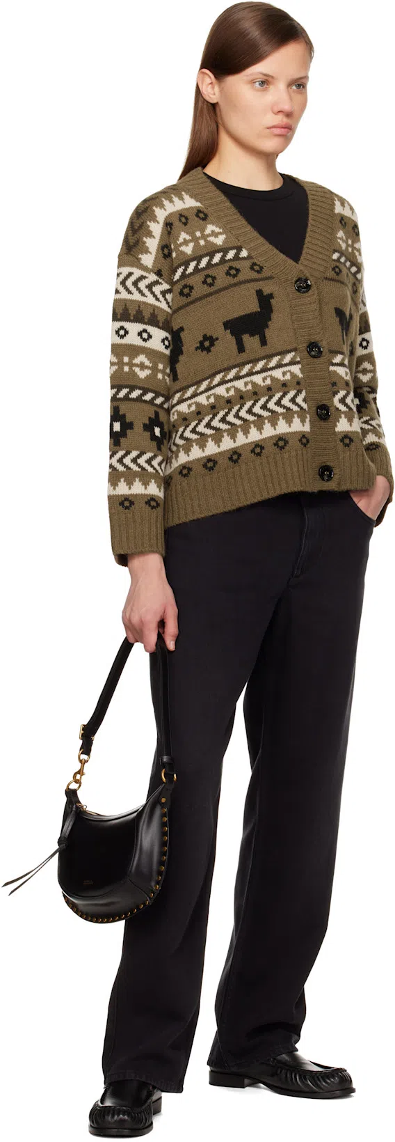 ISABEL MARANT Distressed Denim Trousers With Wide-leg Design In Black