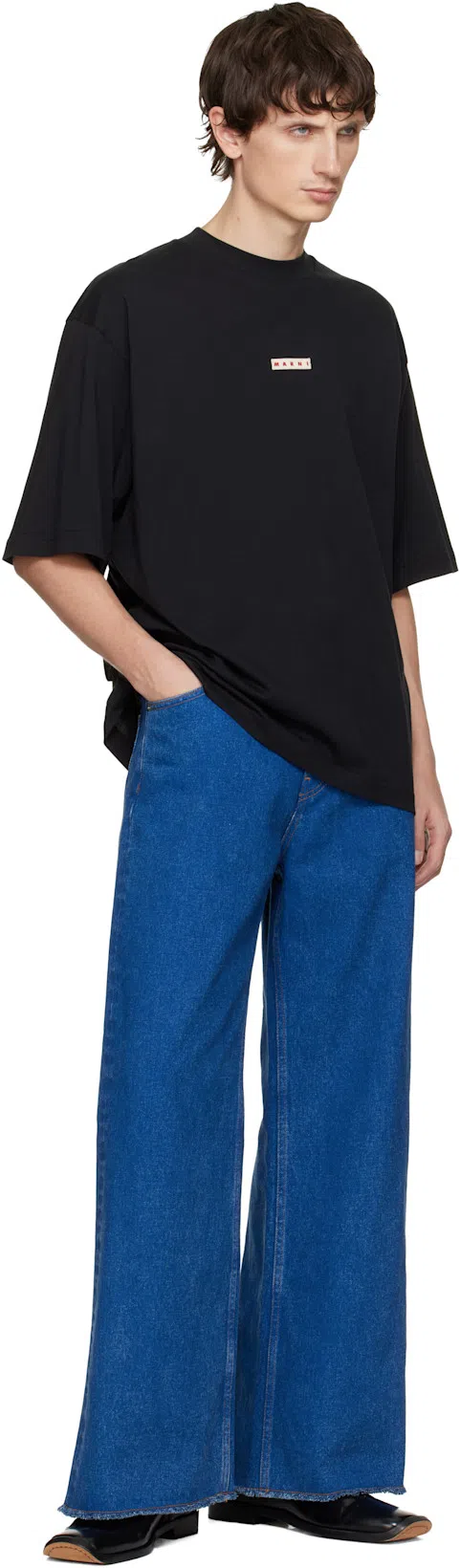 MARNI Cotton T Shirt With Logo Print In Black