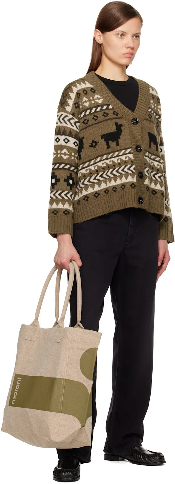 ISABEL MARANT Distressed Denim Trousers With Wide-leg Design In Black