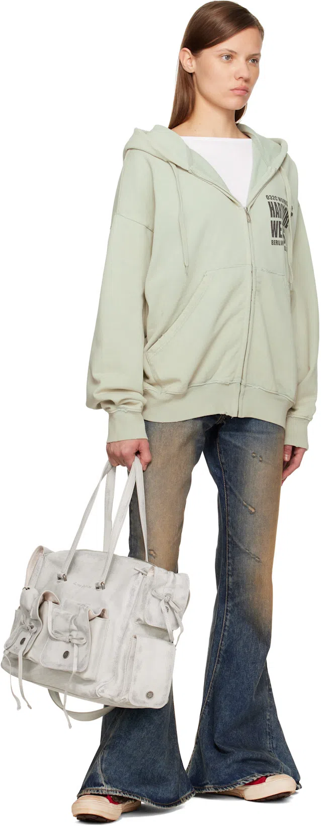 ACNE STUDIOS Multiple-pockets Shoulder Bag In Weiss