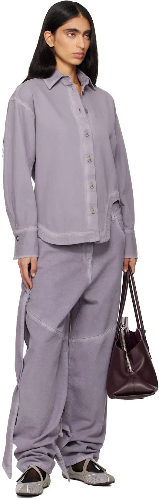 ATTICO Nomad Ballerina Flat In Gray