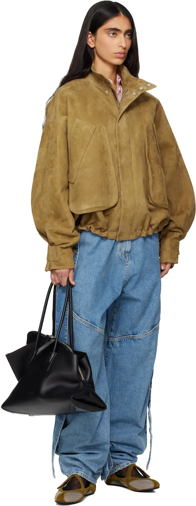 ATTICO Khaki Floor 01 Ballerina Flats In Green