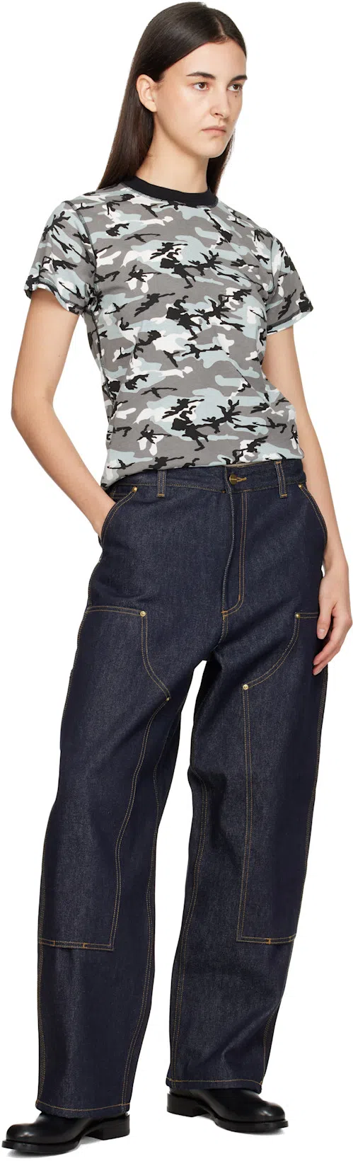 STILL KELLY Gray Camo Baby T-shirt