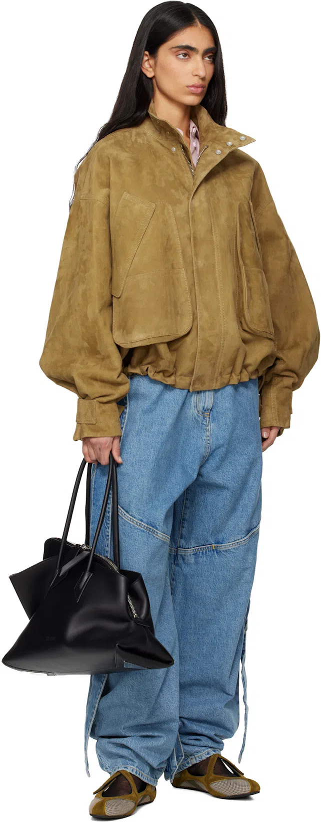 ATTICO Khaki Floor 01 Ballerina Flats In Green