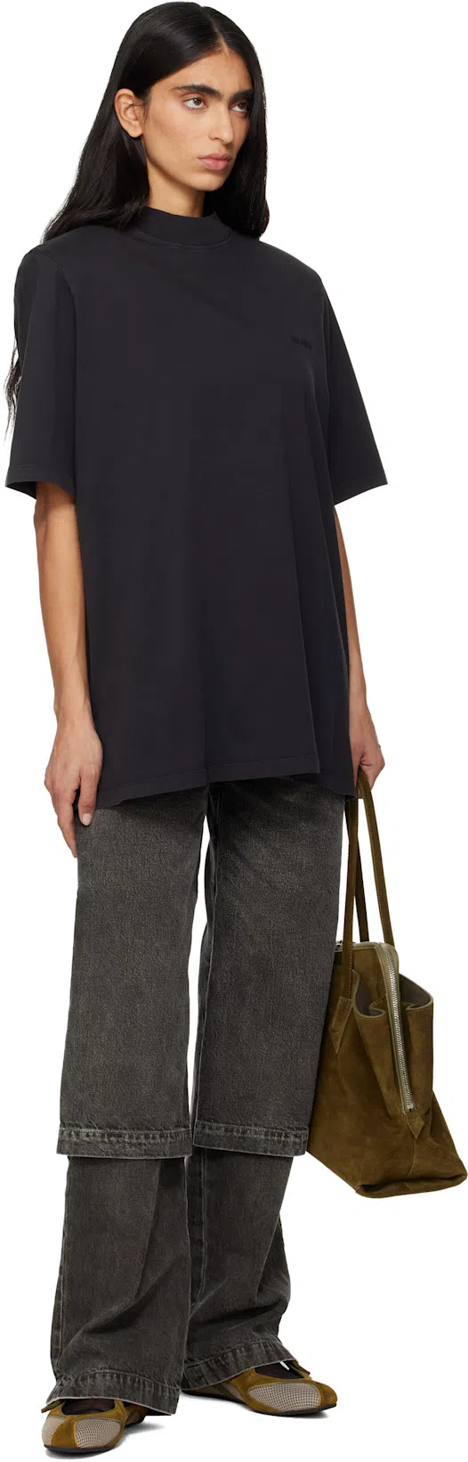 ATTICO Khaki Floor 01 Ballerina Flats In Green