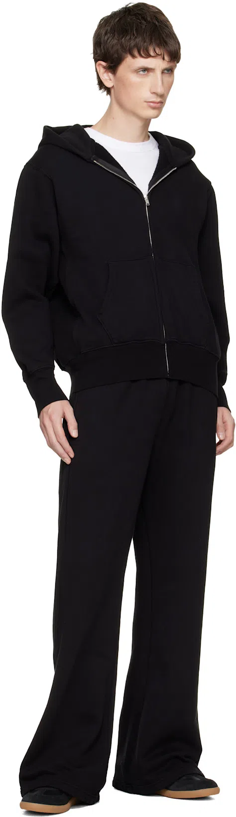 MAISON MARGIELA Casual Low Top Sneakers With Suede Panels In Black